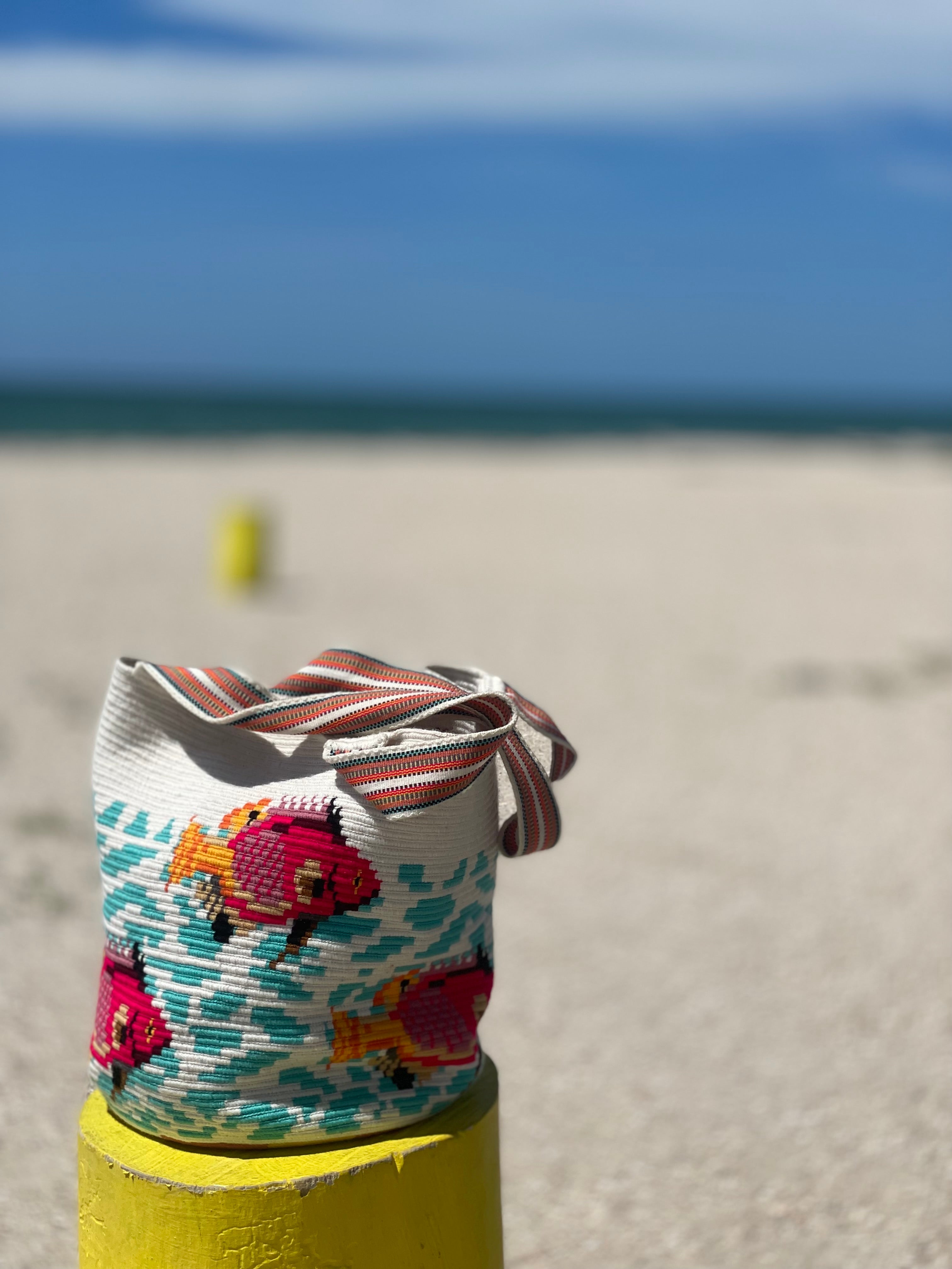 Wayuu bag on beach