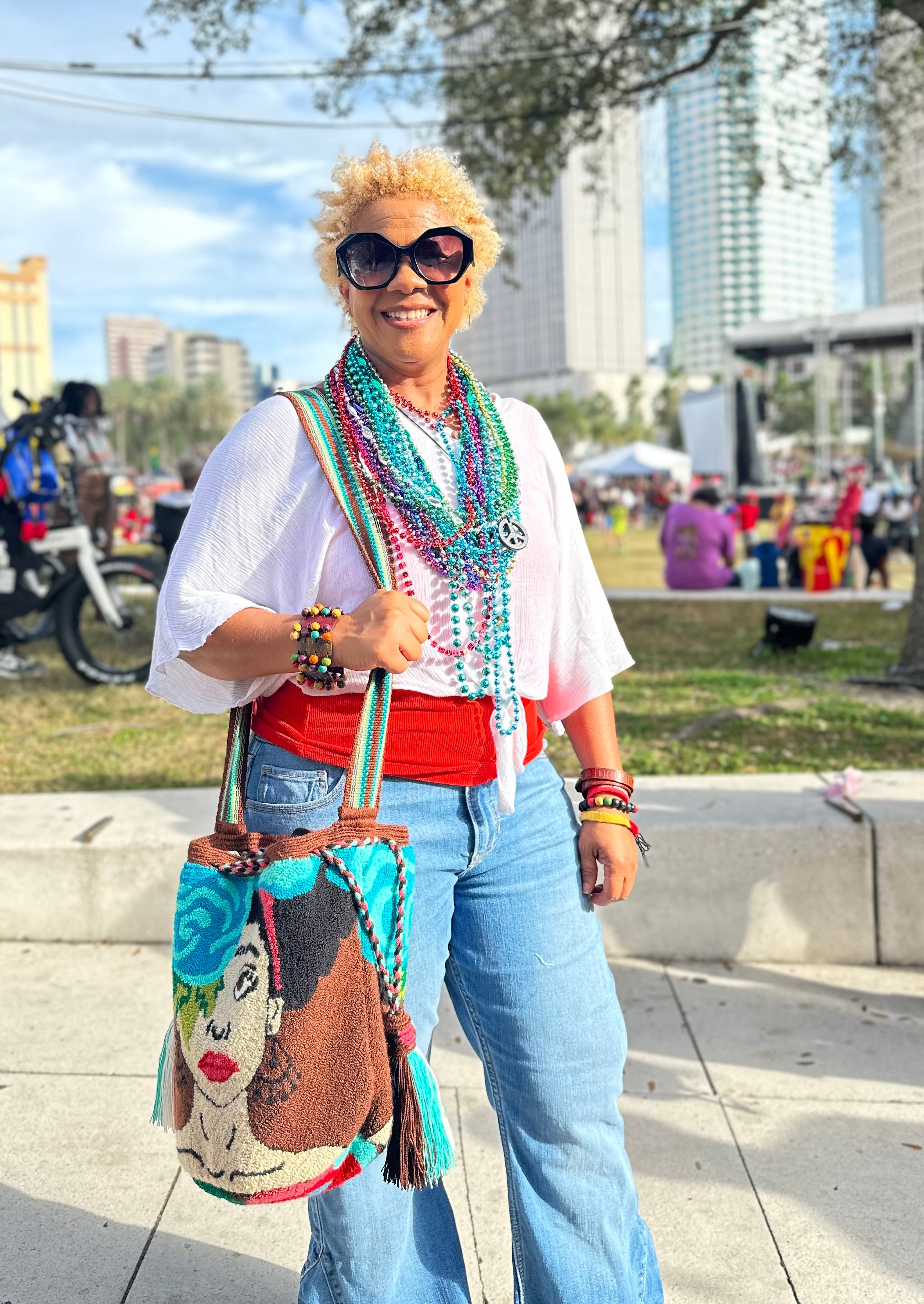 Woman with Wayuu bag